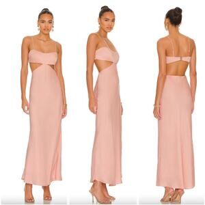 NWT $276 Anthropologie BHLDN Significant Other Cutout Maxi Dress in Sorbet Pink